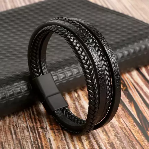 Pulseira Masculina Olho de Tigre em Couro – Moda Clássica com Contas Naturais - comprar online