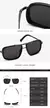 Óculos de sol masculino Punk, Aviator Square, Uv400, Twin-Beam, Novo - comprar online