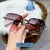 2024 novos óculos de sol feminino sem aro moda lentes gradientes óculos de sol - comprar online