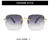 2024 novos óculos de sol feminino sem aro moda lentes gradientes óculos de sol na internet