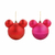 BOLA MICKEY LISA COM GLITTER VERMELHO E ROSA 10CM JOGO COM 2 REF:1051567