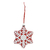 ENFEITE NATAL FLOCO DE NEVE PENDURAR BRANCO E VERMELHO REF:60315001
