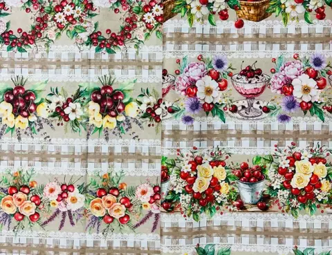 TRICOLINE DIGITAL BARRADO CEREJAS E FLORES REF:799 COR:2448