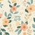 TRICOLINE DIGITAL FLOR PEQUENA SALMAO E AMARELO COM GALHOS AZUL FUNDO NUDE REF:D885