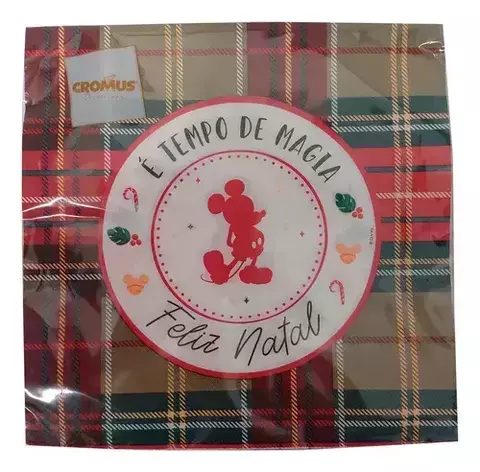 GUARDANAPO PAPEL XADREZ MICKEY VERDE VERMELHO 33CM REF:1113612
