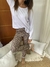 Pijama Print Lace White Manga Larga