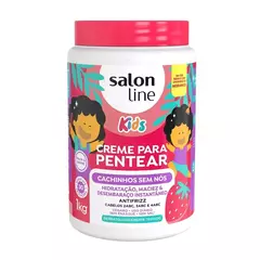 Creme Pentear Condicionador Kids Morango Cachinhos Sem Nos 1Kg Salon Line