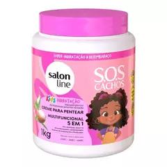 Sos Creme Pentear Condicionador 5 Em 1 Hidratacao Kids 1Kg Salon Line