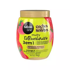 Cachos Dos Sonhos Creme Condicionador Morango 3 Em 1 Multy Extraordinario 1Kg Salon Line