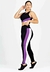 Conjunto Fitness Metamorfose: Cropped + Calça Legging Preto com Roxo e Branco | VITA® - comprar online