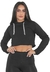Cropped Moletom Feminino Preto com Capuz na internet