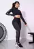 Conjunto Fitness Calça Legging com Elástico e Tela Dry + Cropped Manga Longa Gola Alta - VITA