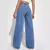 Calça jeans wide leg na internet