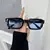 Óculos de Sol VITA® Renata Retangular Feminino Luxuoso com Lentes Espelhada