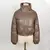 Jaqueta Puffer Cropped Couro Fake Feminina - loja online