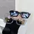 Óculos de Sol VITA® Renata Retangular Feminino Luxuoso com Lentes Espelhada - VITA