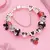 Cristal preto disney dos desenhos animados mickey frisado pulseiras cor prata co na internet