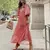 Vestido VITA® MsChuh Vintage Elegante com Estampa Floral, Decote em V e Estilo Solto - comprar online