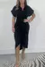 Verão venda quente da temporada fino ajuste cor pura com cinto vestido feminino - VITA