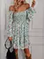 Vestido Floral Pmwrun de Manga Longa – Casual, Estilo Lápis, Gola Quadrada e Estampa Romântica para o Outono - VITA