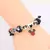 Cristal preto disney dos desenhos animados mickey frisado pulseiras cor prata co - comprar online