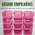 Kit 4 Cestos Bin Empilhável Organizador Rosa