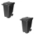 Kit 2 Lixeira Contentor Grande Lixo Com Rodas 120 Litros Jsn