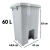 Lixeira Plástica Quadrada Com Pedal 60 Litros Jsn Branco - Shopping86