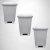 Kit 3 Lixeira Grande Reforçada Lixão Pedal 100 Litros Branca