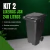 Kit 2 Lixeira Grande Contentor Lixo Com Rodas 240 Litros Jsn na internet