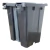 Imagem do Kit 3 Lixeira 60l Com Pedal Preta Jsn Quadrada