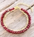 Pulseira dupla ouro /cristal ckech Red
