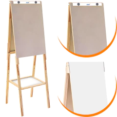 Cavalete Flip Chart 87x56cm Lousa Branca 2 Em 1 Compact Line