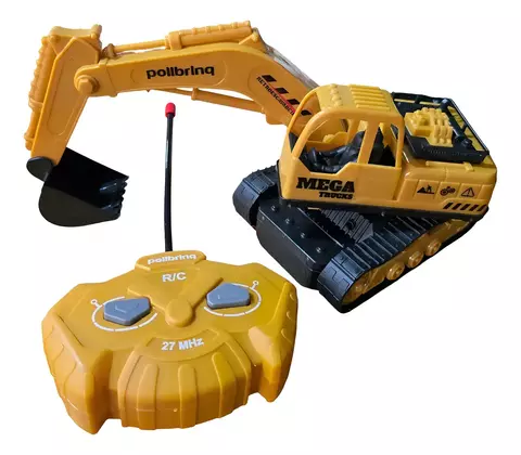 CARRO CONTROLE REMOTO RETROESCAVADEIRA INFANTIL POLIBRINQ