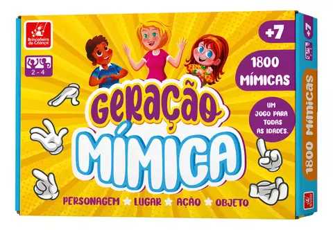 JOGO DE TABULEIRO INFANTIL GERAÇÃO MÍMICA COM 1800 MÍMICAS