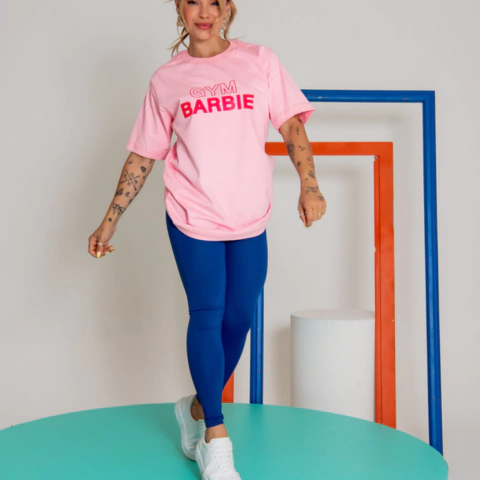 Max T-shirt | Treino (Rosa Bebê) "Gym Barbie"