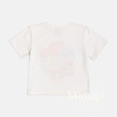 Camiseta Infantil Momi Hello Kitty Estampa Etiquetas na internet