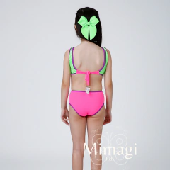 Maiô Infantil Carol Duplo Siri Kids Pink e Verde - comprar online