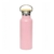Garrafa térmica rosa com tampa de bambu (Personalize você)