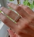 Anel Cruz Dupla Lisa e com Swarovski - comprar online