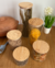Frasco Redondo Vidrio Tapa Madera - comprar online