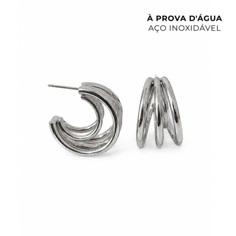 Brinco Argola Dupla Aço Inoxidável