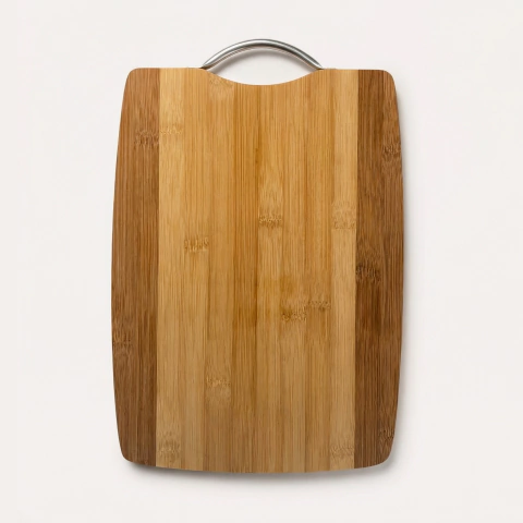 Tabla de Corte de Bamboo con Asa de Acero 38 x 26 cm - Arifernic