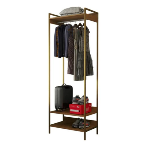 Closet Industrial Ferro Dourado Com Cabideiro Longo Arara - comprar online