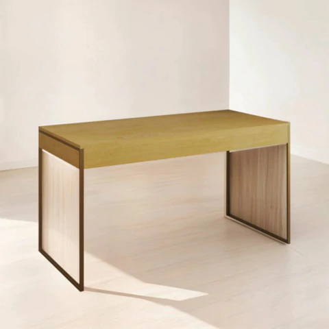 Escrivaninha Ferro Dourado Malta Industrial Premium 137x53cm - comprar online