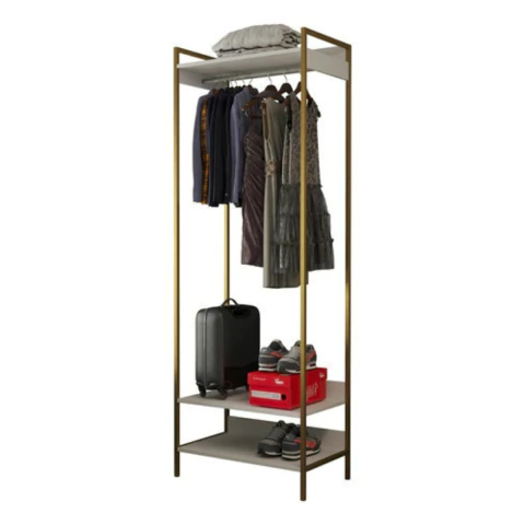 Closet Industrial Ferro Dourado Com Cabideiro Longo Arara na internet