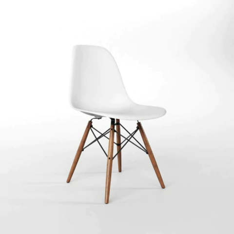 Conjunto De Mesa De Jantar Eames Eiffel Wood - Red. De 90 Cm - loja online