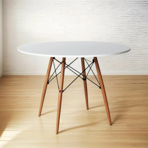 Mesa De Jantar Eiffel Wood Redonda 110cm - loja online