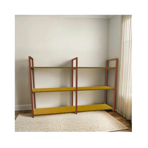 Nicho De Parede Industrial Ferro Cobre 100cm 3 Prateleiras - loja online