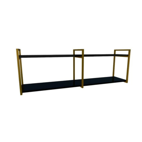 Nicho De Parede Industrial Ferro Dourado 120cm - 20x20mm